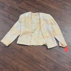 Nolan Miller Vintage 80s Jacket in Cream Sequence